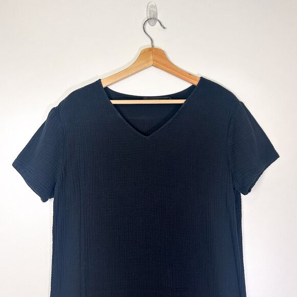 Jenni Kayne Cypress Caftan Midi Dress Black Size Small 100% Cotton Gauzy - Picture 4 of 10